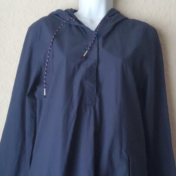 VTG Tommy Jeans dark blue hooded rain coat smock NWT - Picture 2 of 10